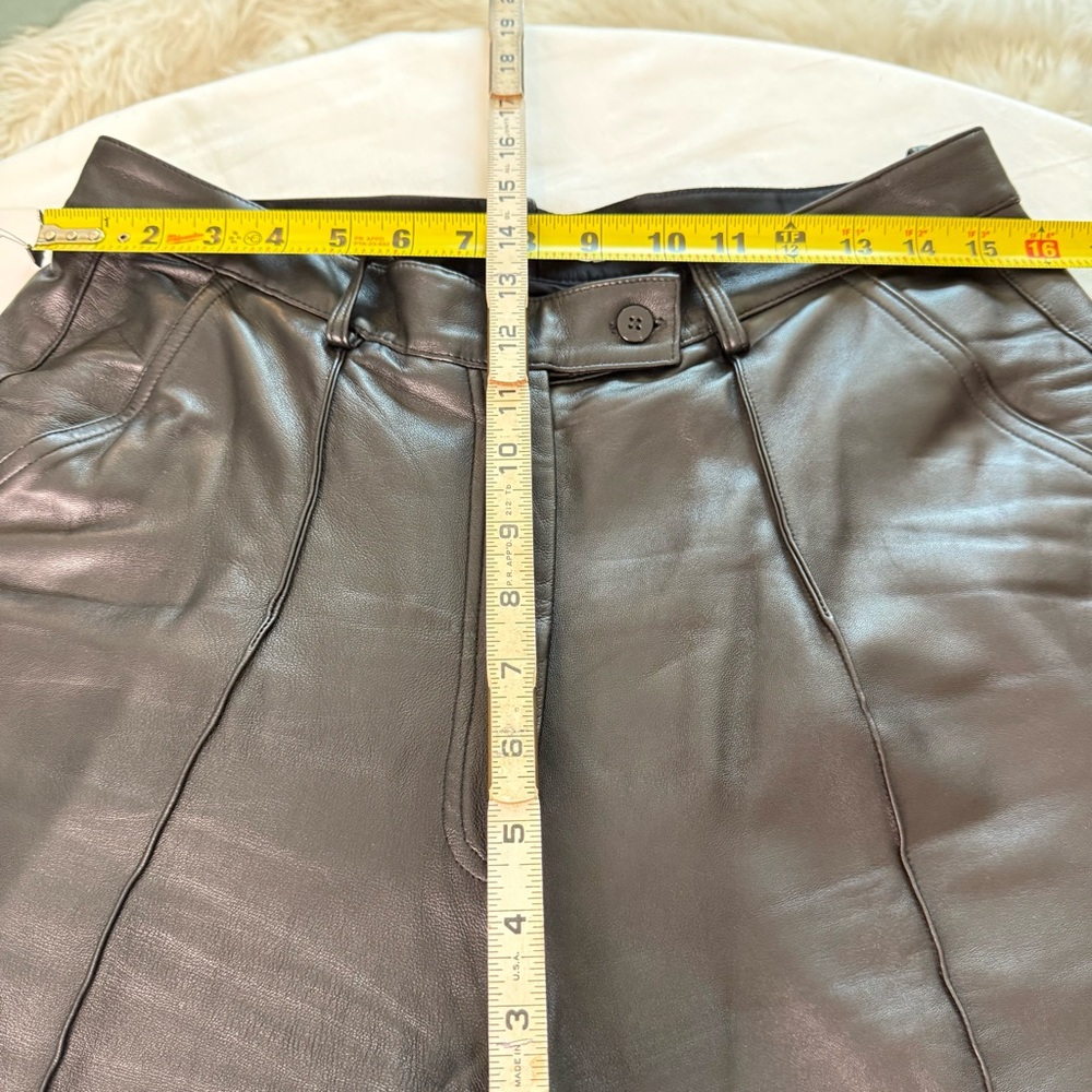 Studio Amelia/BLK/Sheep Leather Wide Leg Pants/8(10)/Minimalist/Quiet Luxury - Picture 8 of 13